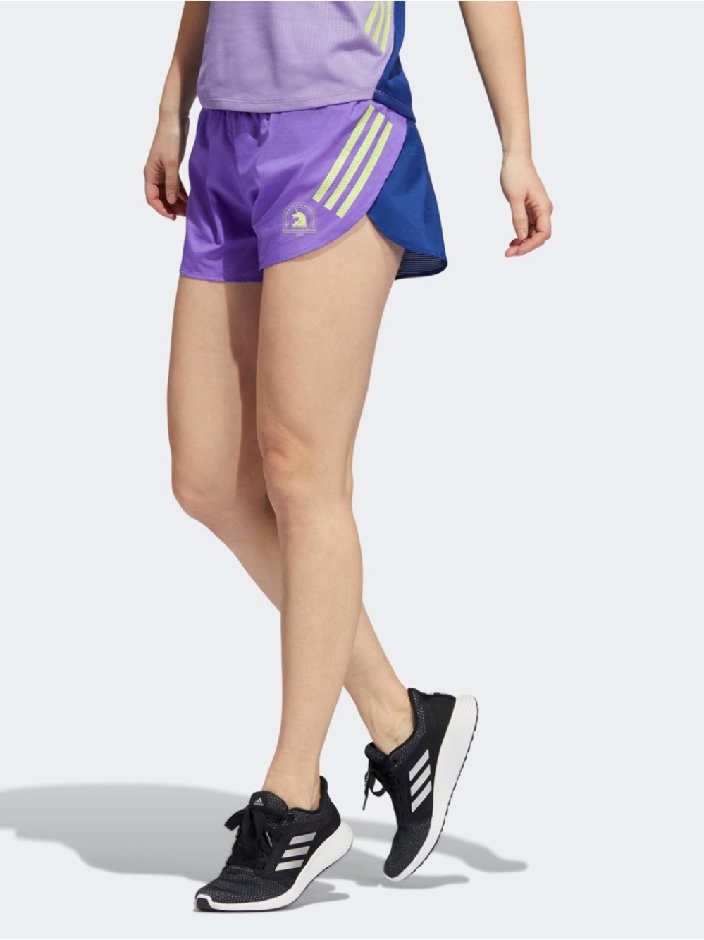 Adidas Women's Purple Split Running Shorts Boston Marathon 2022